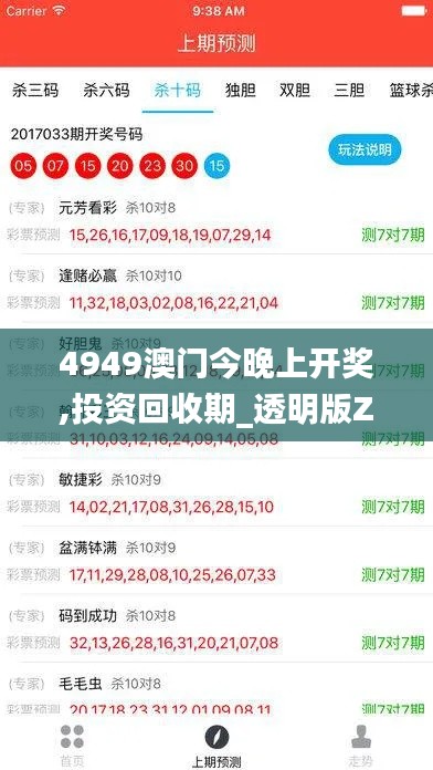 4949澳门今晚上开奖,投资回收期_透明版ZNZ7.99