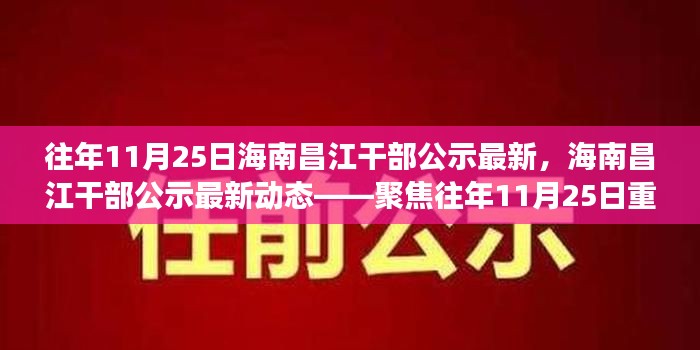 海南昌江干部公示动态，聚焦往年1月重要变化及最新动态