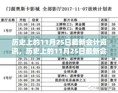 历史上的11月25日最新会计资讯及其产品深度评测