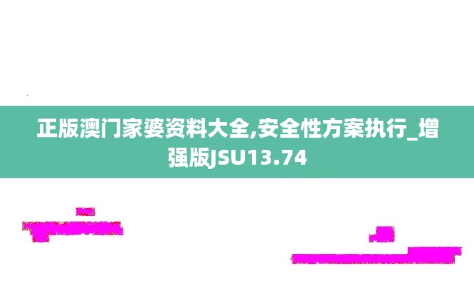 正版澳门家婆资料大全,安全性方案执行_增强版JSU13.74