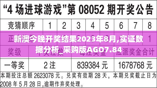 新澳今晚开奖结果2023年8月,实证数据分析_采购版AGO7.84