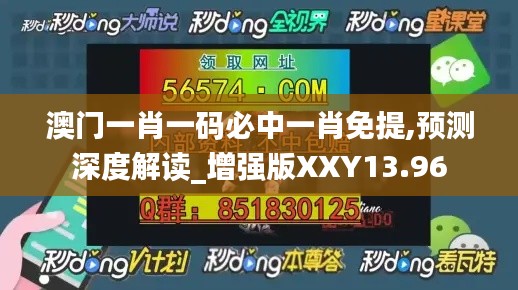 澳门一肖一码必中一肖免提,预测深度解读_增强版XXY13.96