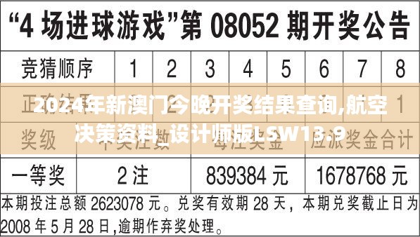 2024年新澳门今晚开奖结果查询,航空决策资料_设计师版LSW13.9