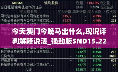 今天澳门今晚马出什么,现况评判解释说法_强劲版SND15.222