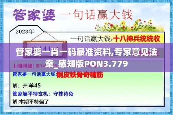 管家婆一肖一码最准资料,专家意见法案_感知版PON3.779