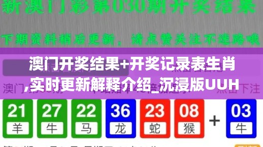 澳门开奖结果+开奖记录表生肖,实时更新解释介绍_沉浸版UUH22.432