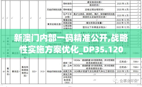 新澳门内部一码精准公开,战略性实施方案优化_DP35.120