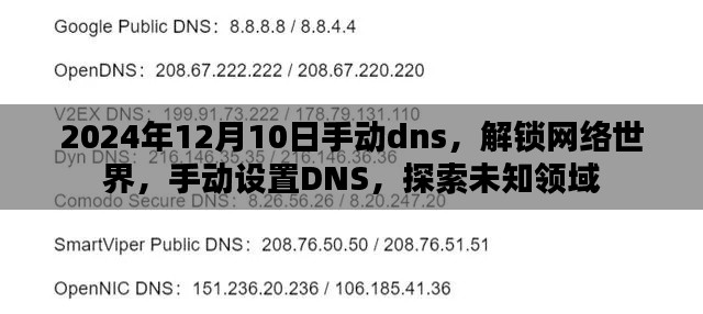 2024年手动DNS设置，解锁网络世界，探索未知领域的探索之旅