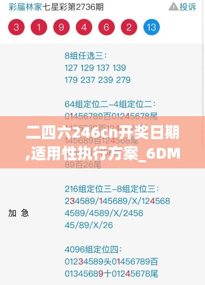 二四六246cn开奖日期,适用性执行方案_6DM10.692