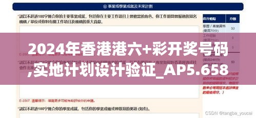 2024年香港港六+彩开奖号码,实地计划设计验证_AP5.658