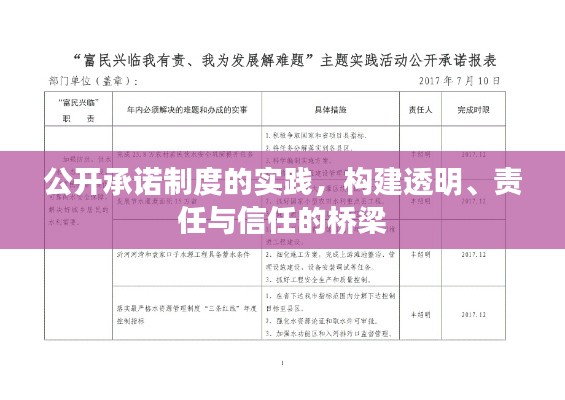 公开承诺制度的实践，构建透明、责任与信任的桥梁