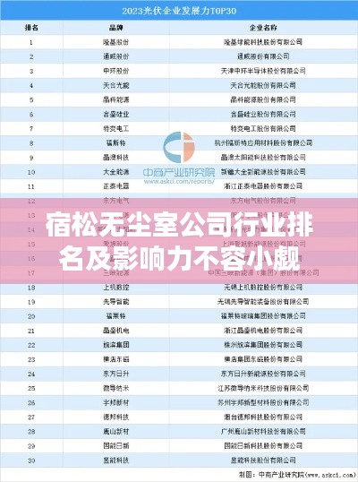 宿松无尘室公司行业排名及影响力不容小觑
