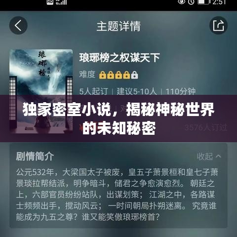 独家密室小说，揭秘神秘世界的未知秘密