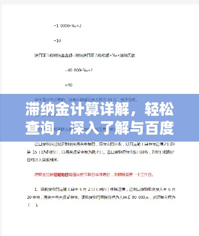 滞纳金计算详解，轻松查询，深入了解与百度的便捷服务